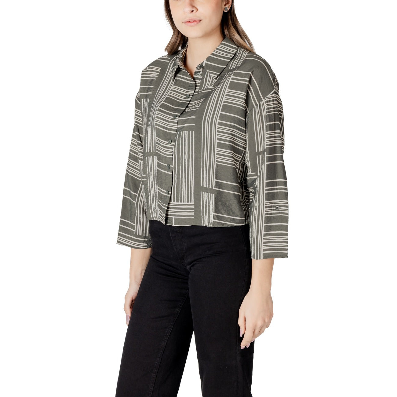 Jacqueline De Yong Print Blouse Dames Groen